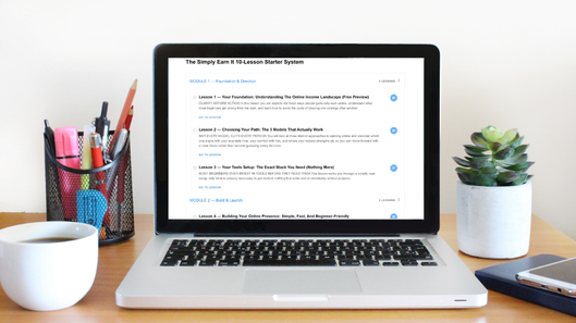 Simply Earn It Laptop with 10-lesson starter system course